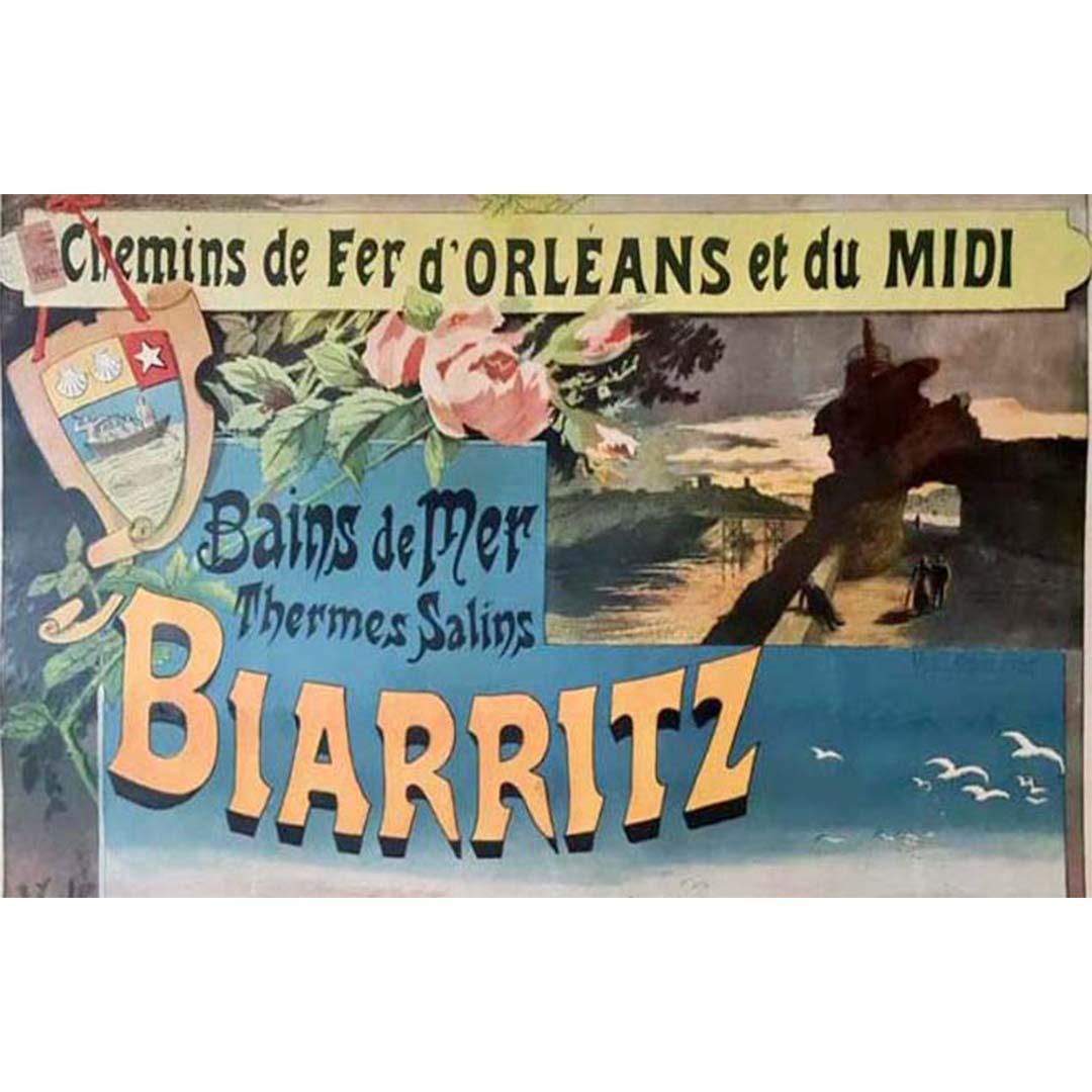 Original poster for the Chemin de Fer d'Orléans et du Midi to Biarritz 1