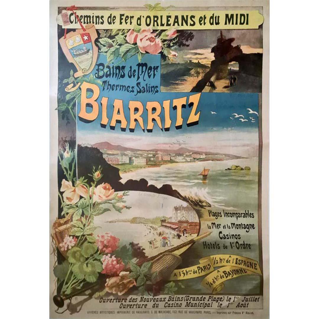 Original poster for the Chemin de Fer d'Orléans et du Midi to Biarritz - Print by Gustave Fraipont