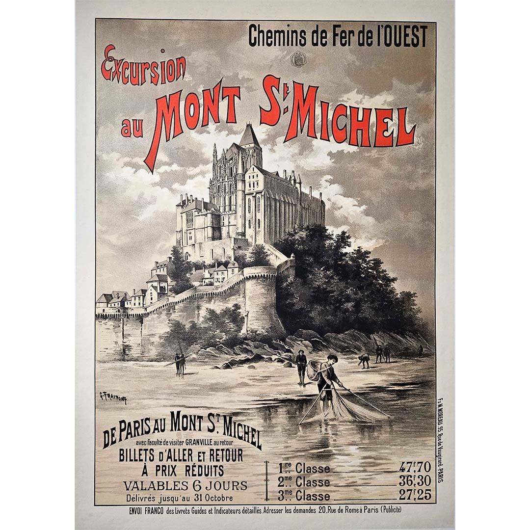  Original travel poster for the Chemins de fer de l'Ouest - Mont St-Michel - Print by Gustave Fraipont