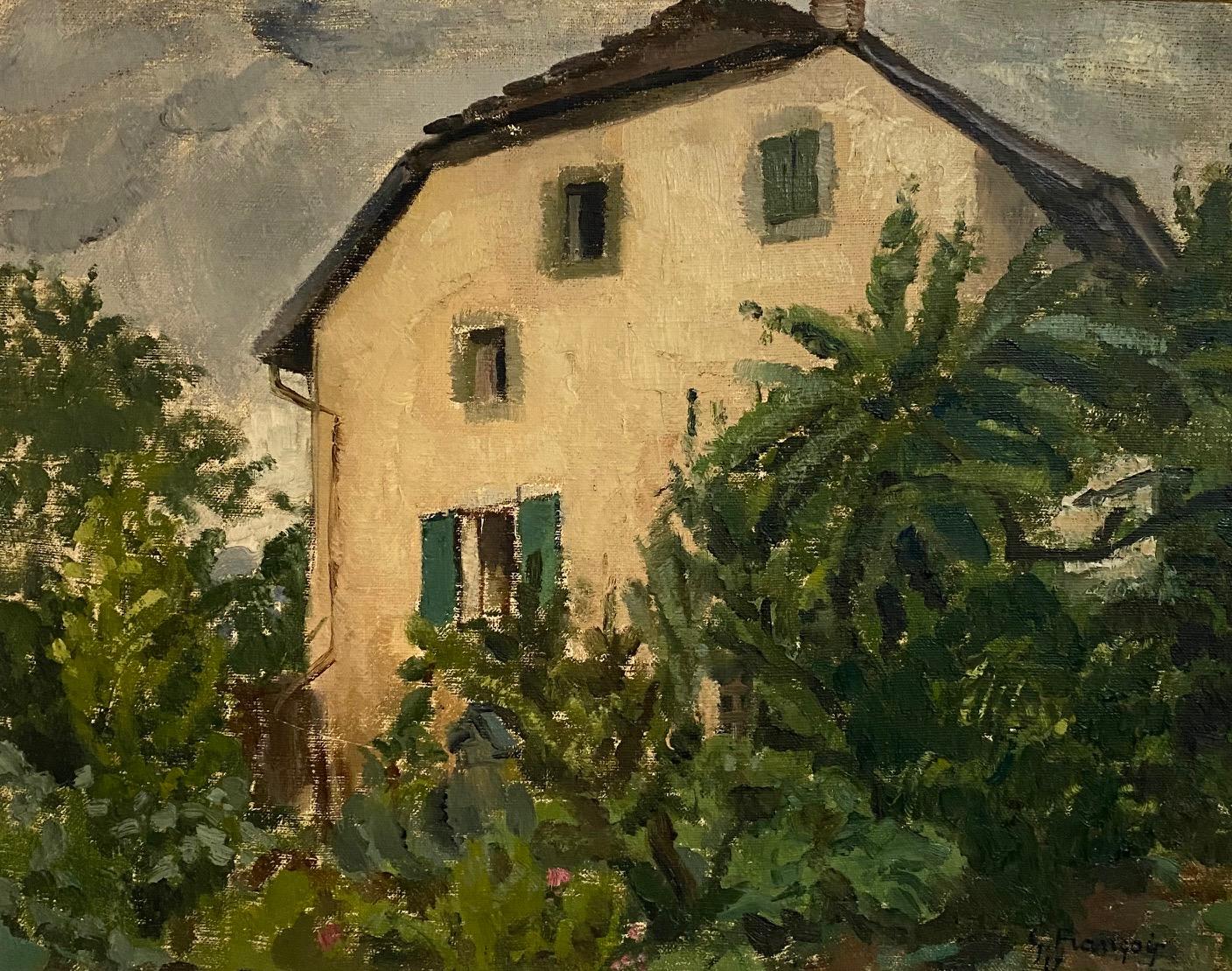 Villa by Gustave François Barraud - Oil on canvas 41x52 cm