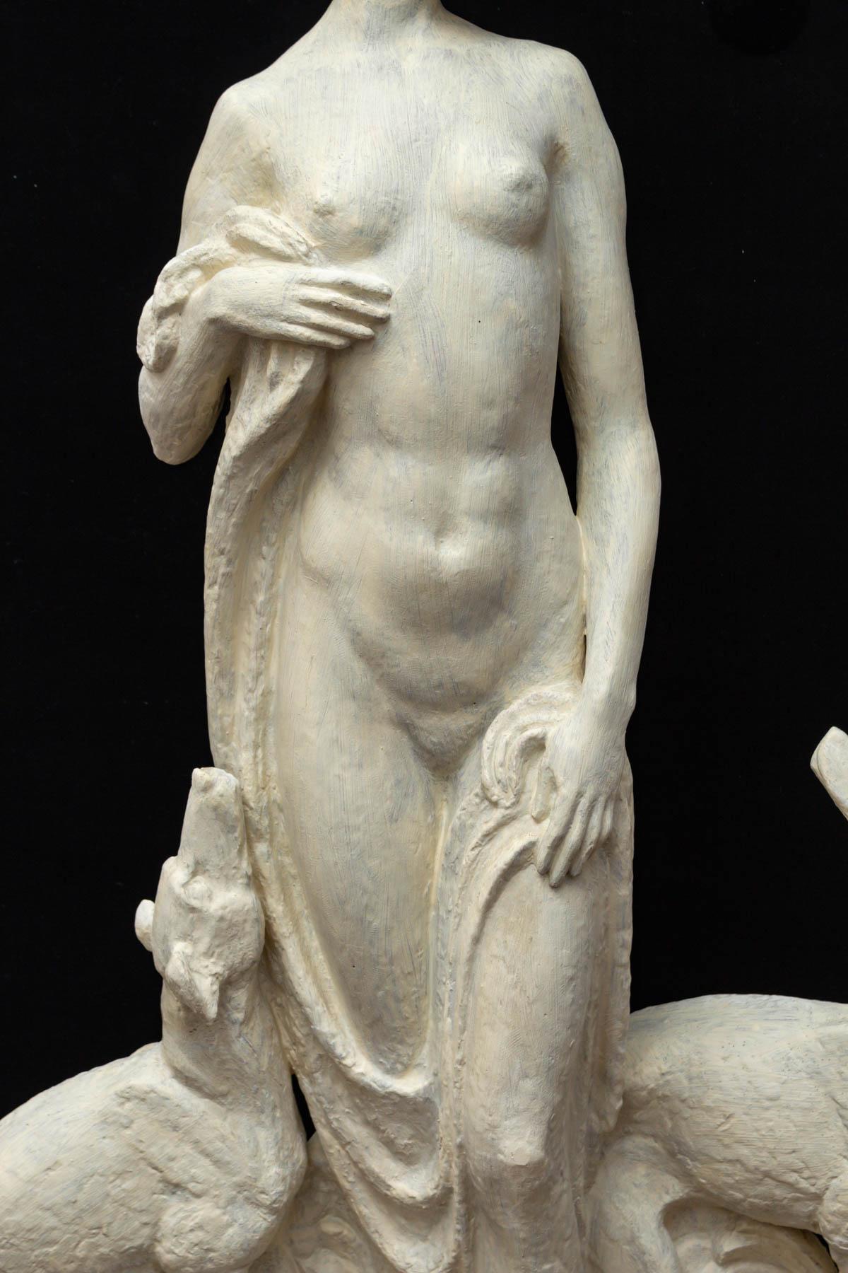 GUSTAVE GILLOT. Signora con levriero