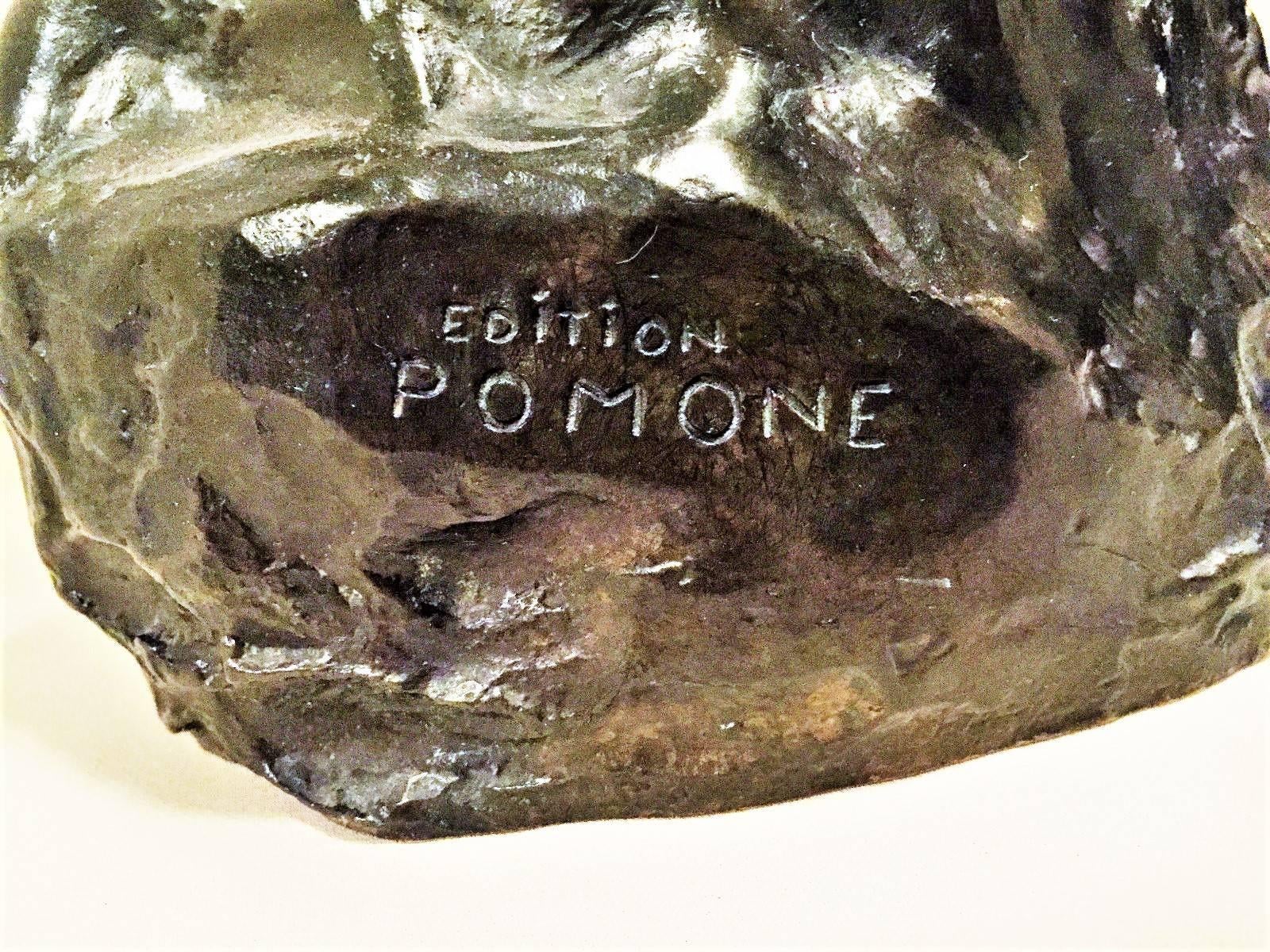 Gustave Gillot, Göttin Pomona, französische Bronzeskulptur des Art déco, ca. 1920er Jahre (Patiniert) im Angebot