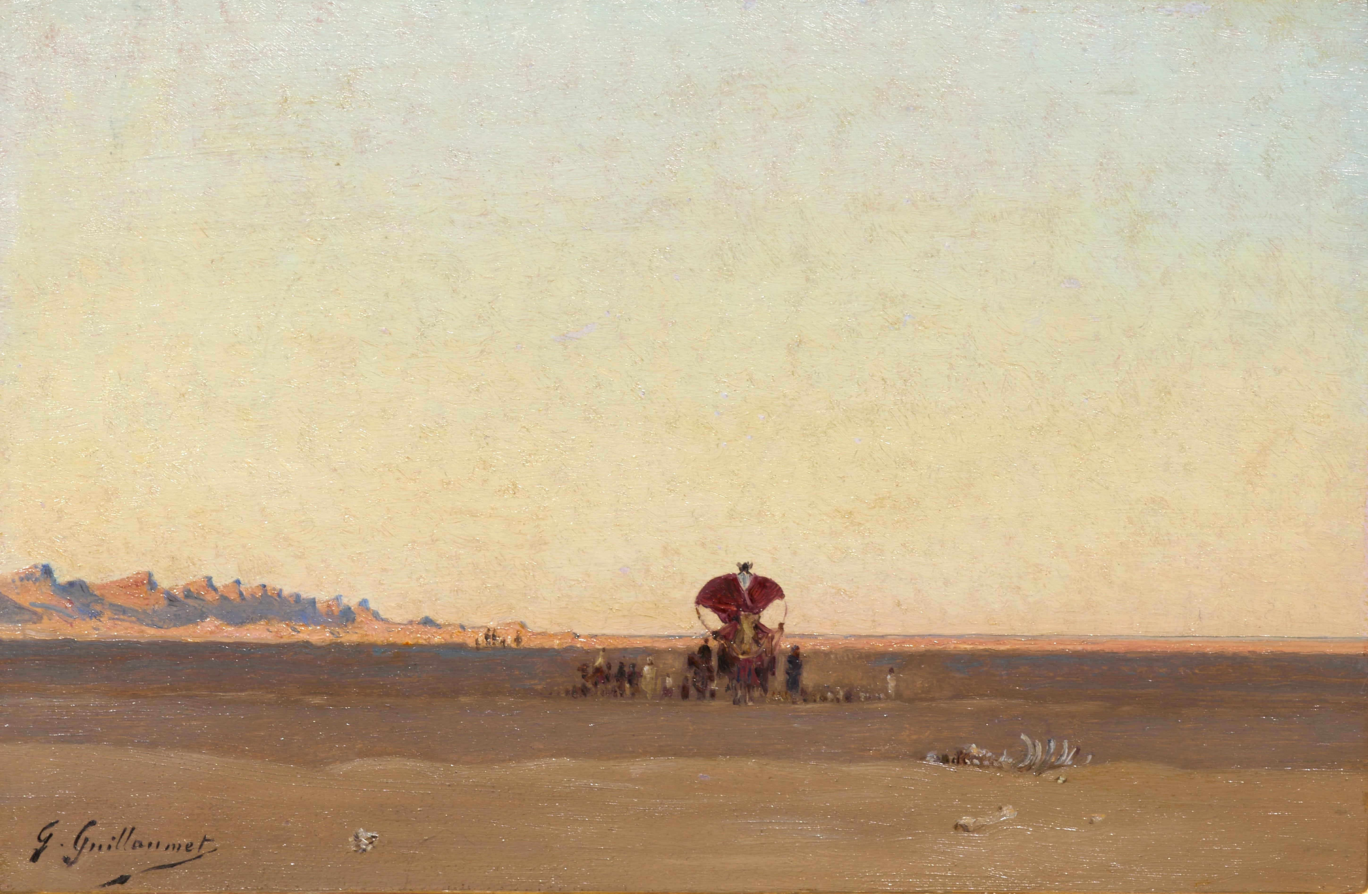 Caravan in the Desert, a painting by Gustave Guillaumet (1840 - 1887) 1
