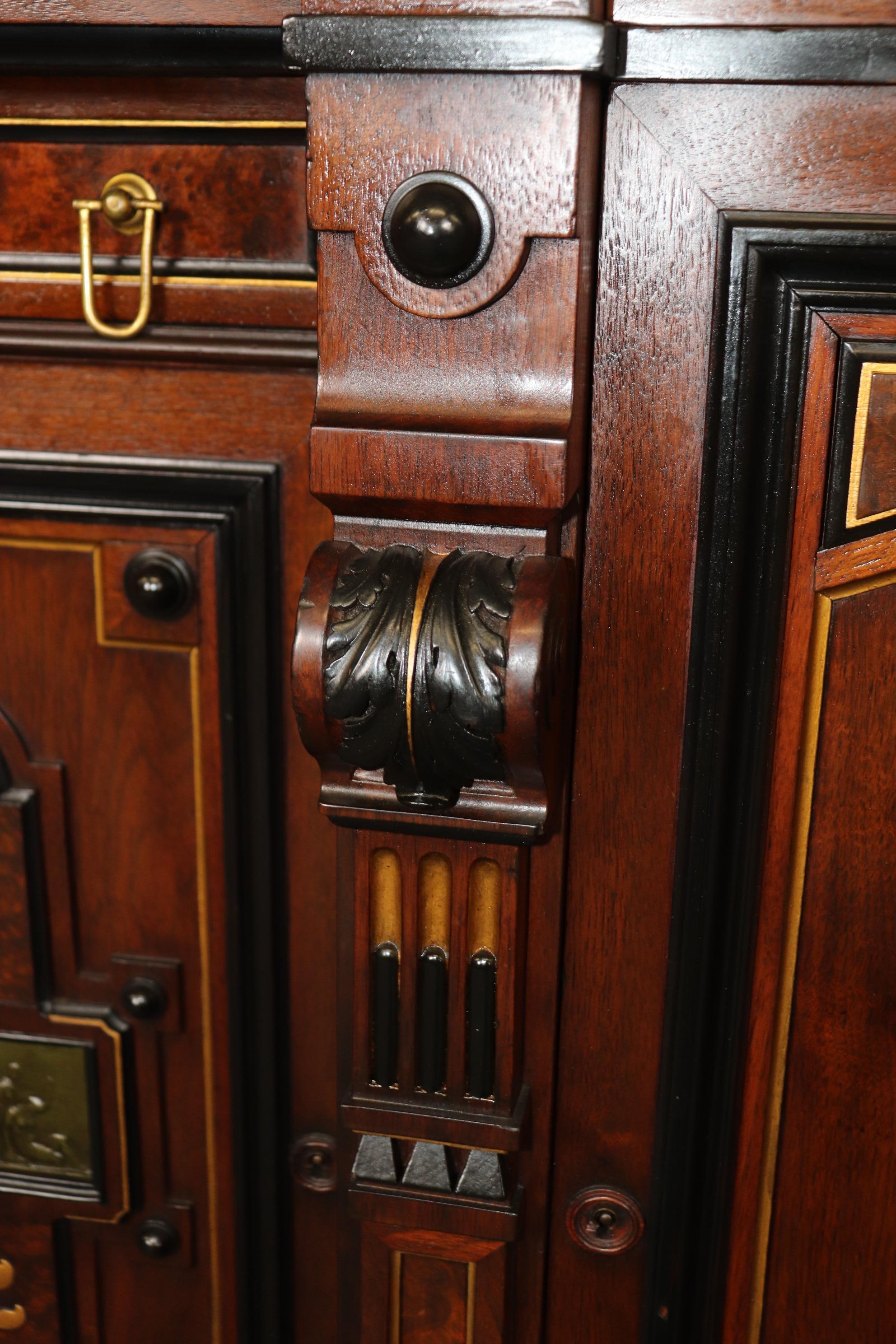 Gustave Herter Grand Carved Gilded Renaissance Revival Victorian Sideboard For Sale 7