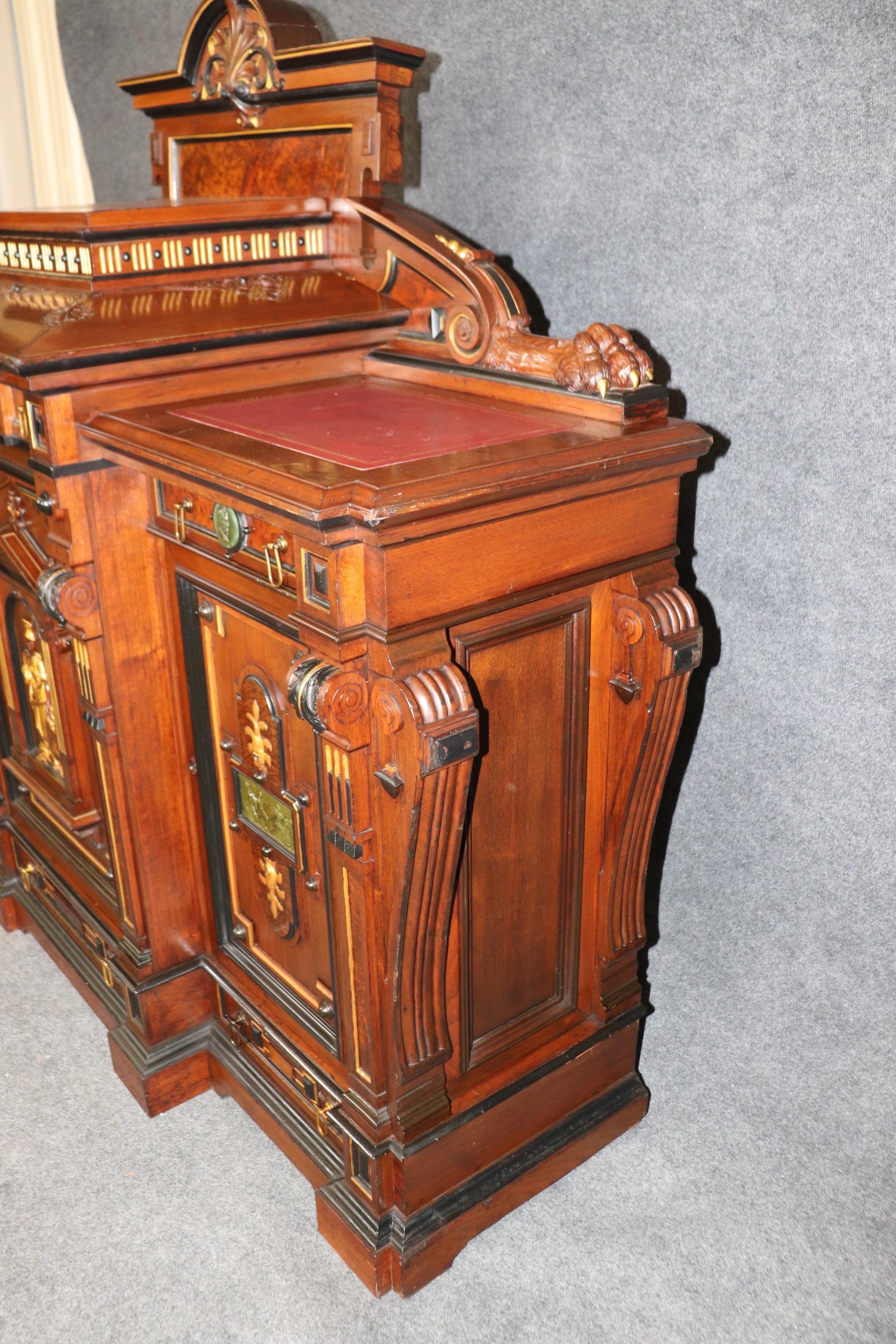 Gustave Herter Grand Carved Gilded Renaissance Revival Victorian Sideboard For Sale 11