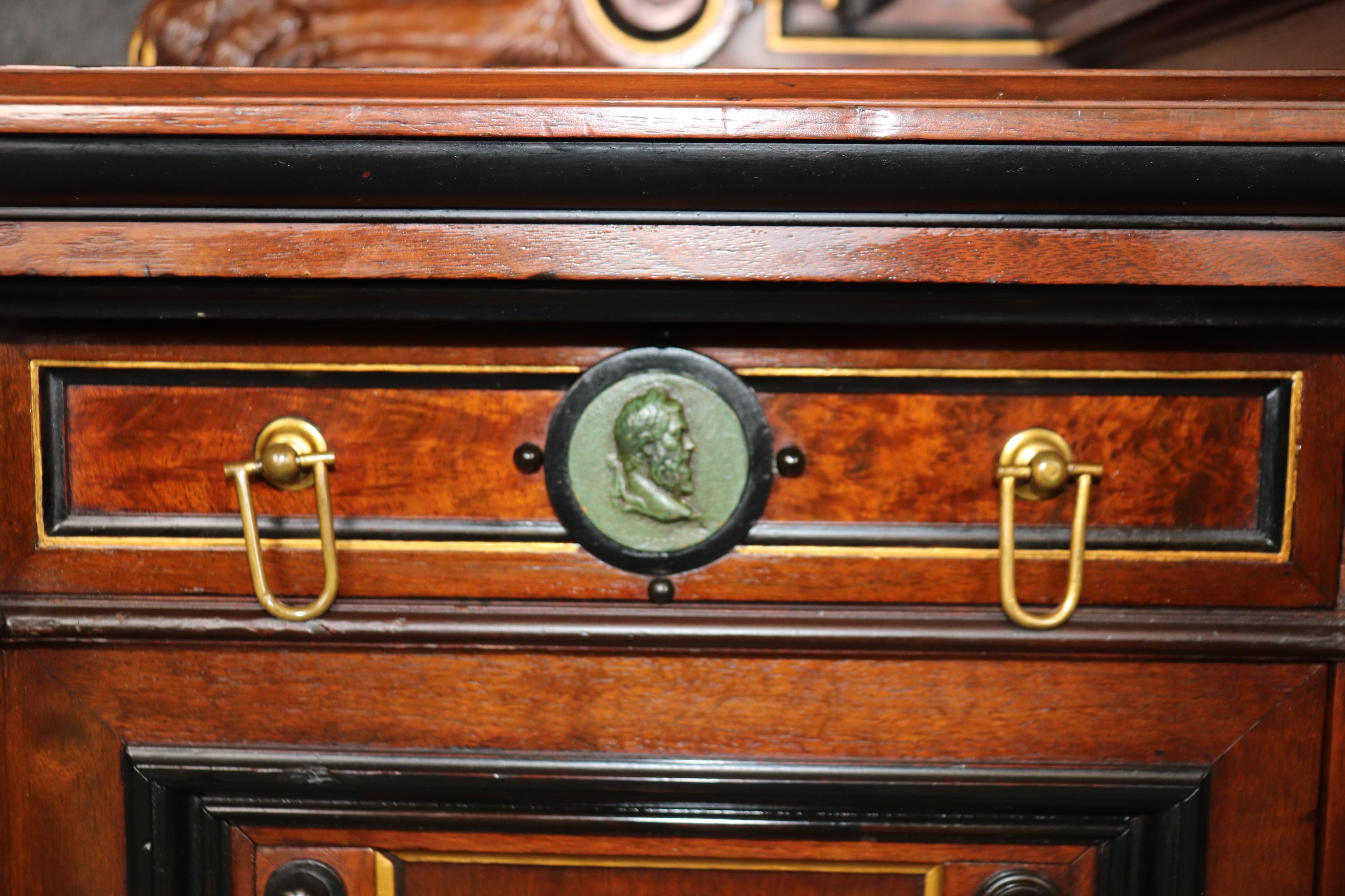 Bronze Gustave Herter Grand Carved Gilded Renaissance Revival Victorian Sideboard For Sale