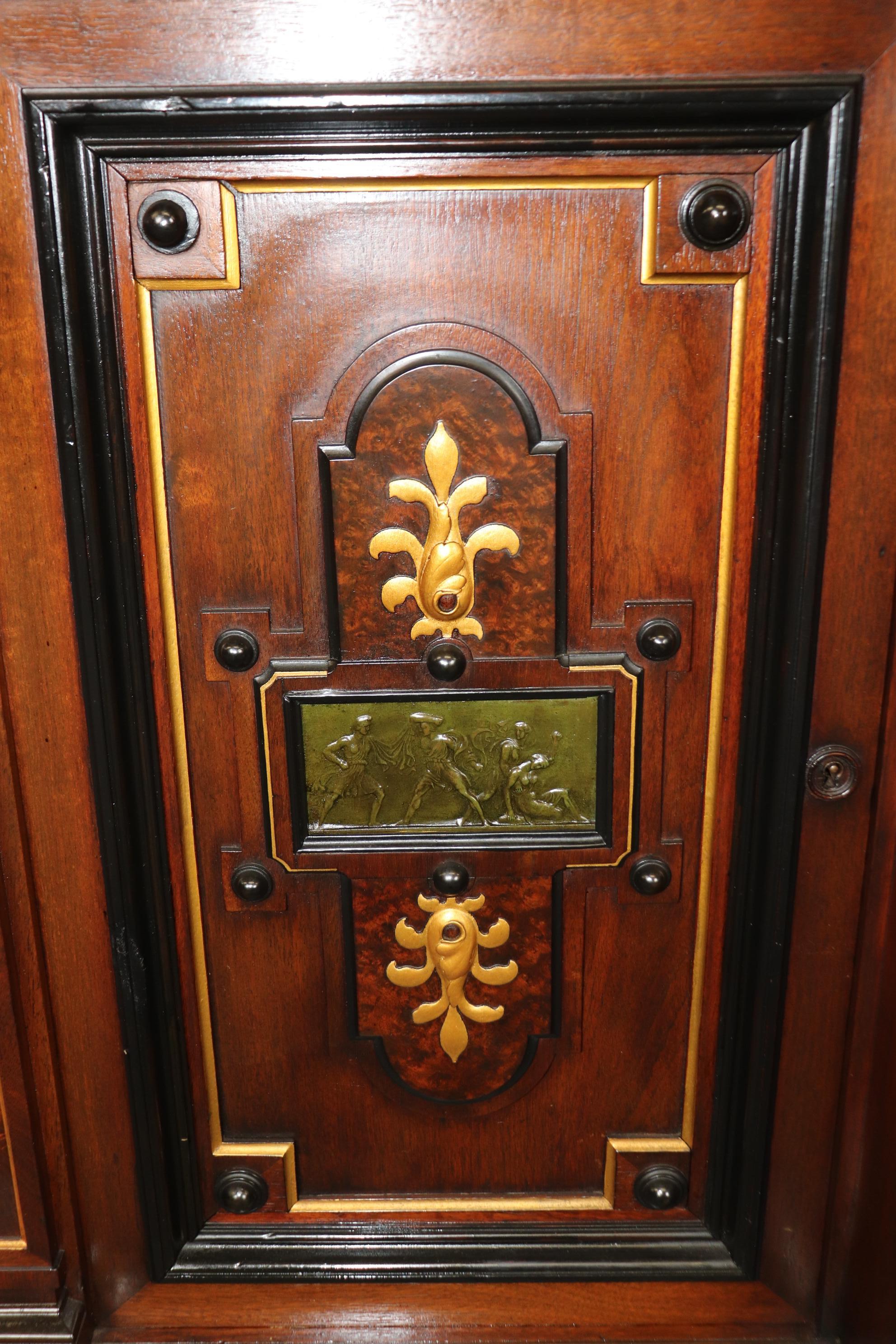 Gustave Herter Grand Carved Gilded Renaissance Revival Victorian Sideboard For Sale 1