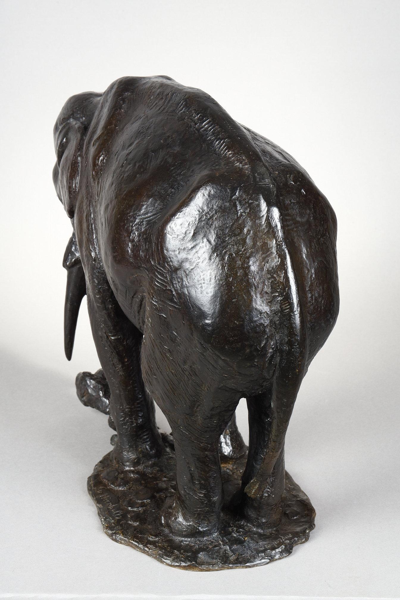 Elephant pulling out a tree trunk For Sale 9