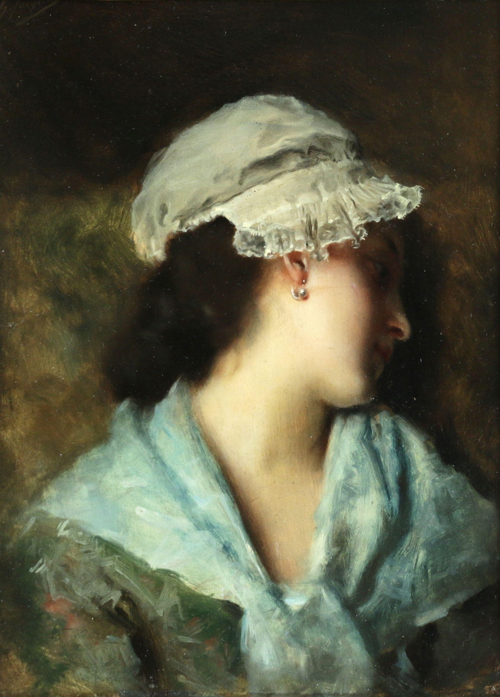 Gustave Jean Jacquet Portrait Painting - Fille au Repos - 19th Century Oil, Portrait of Girl Resting by Gustave Jacquet