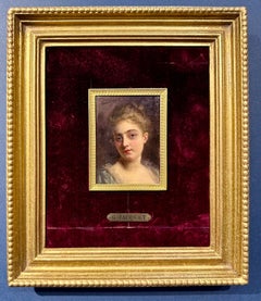 Retrato de una dama francesa del siglo XIX en un marco dorado y ormolu hecho a mano