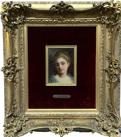 Portrait of a French 19th century lady in a gilt and ormolu hand made frame