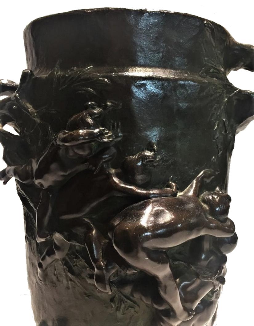 Gustave-Joseph Chéret, French Belle Époque Figural Bronze Vase, ca. 1885  In Good Condition For Sale In New York, NY