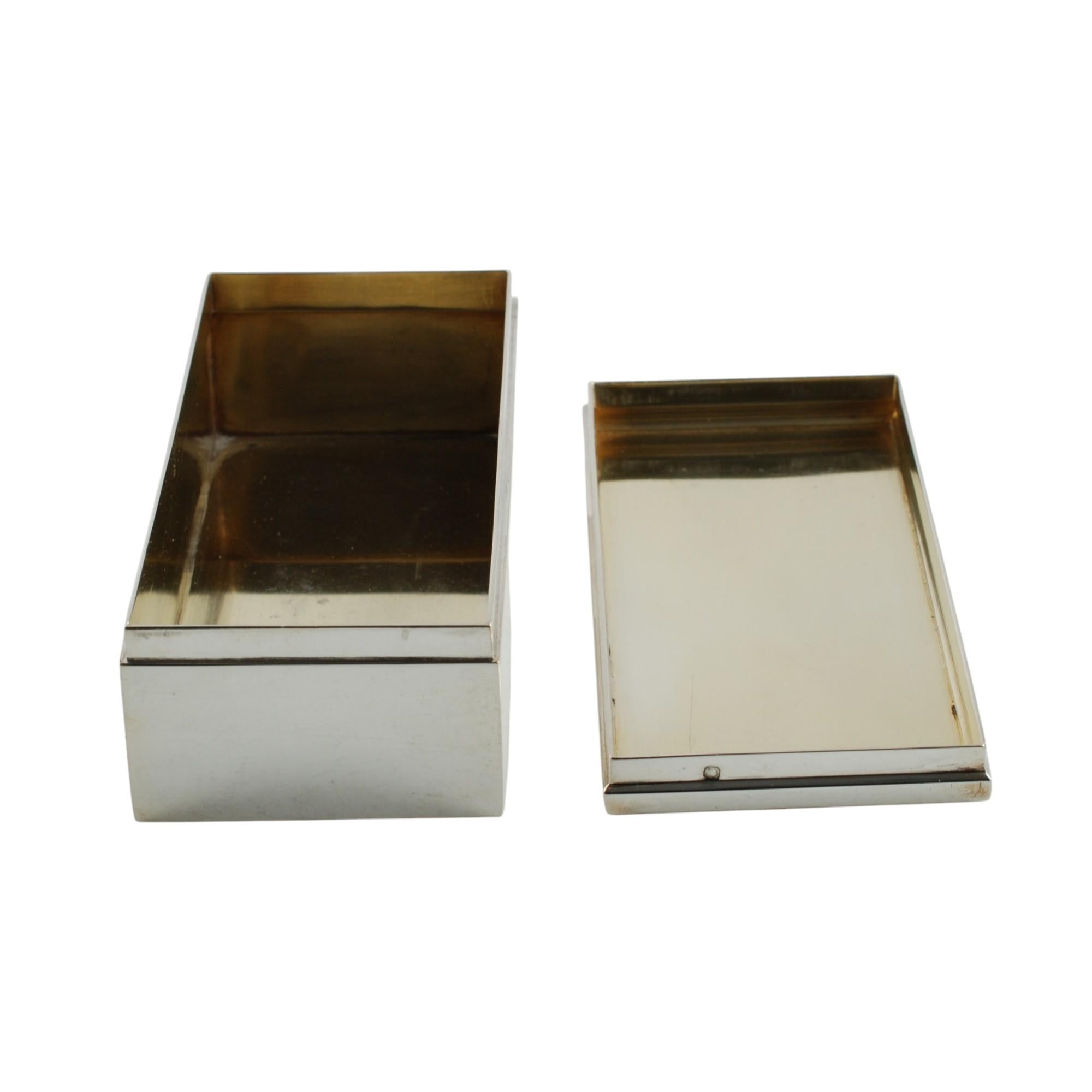 Argent sterling Gustave Keller Freres Paris 950 Sterling Silver Art Deco Dresser Box en vente