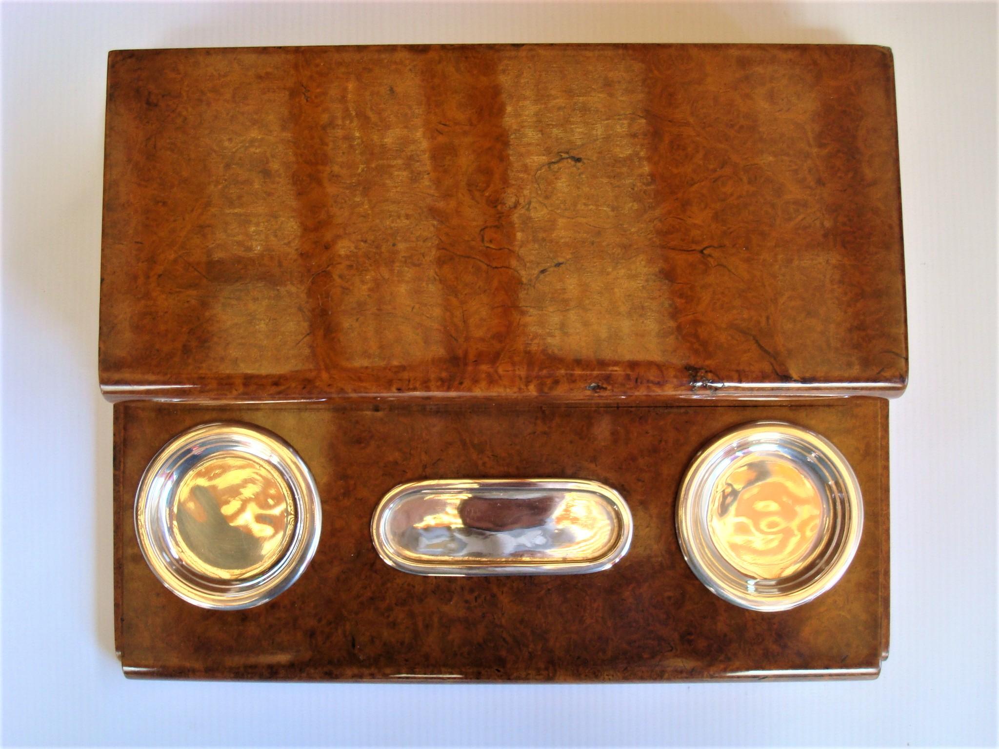 Gustave Keller Paris Cigarette / Cigar Root Box Desk Smokers Set, France 1930´s For Sale 4