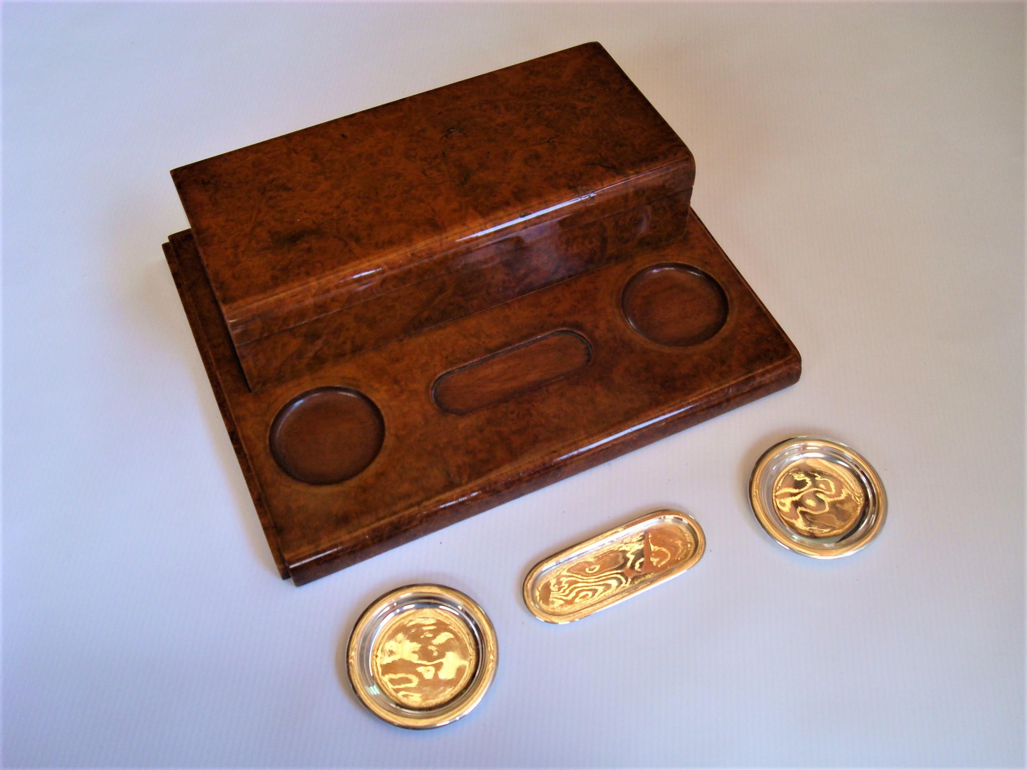 Gustave Keller Paris Cigarette / Cigar Root Box Desk Smokers Set, France 1930´s For Sale 11