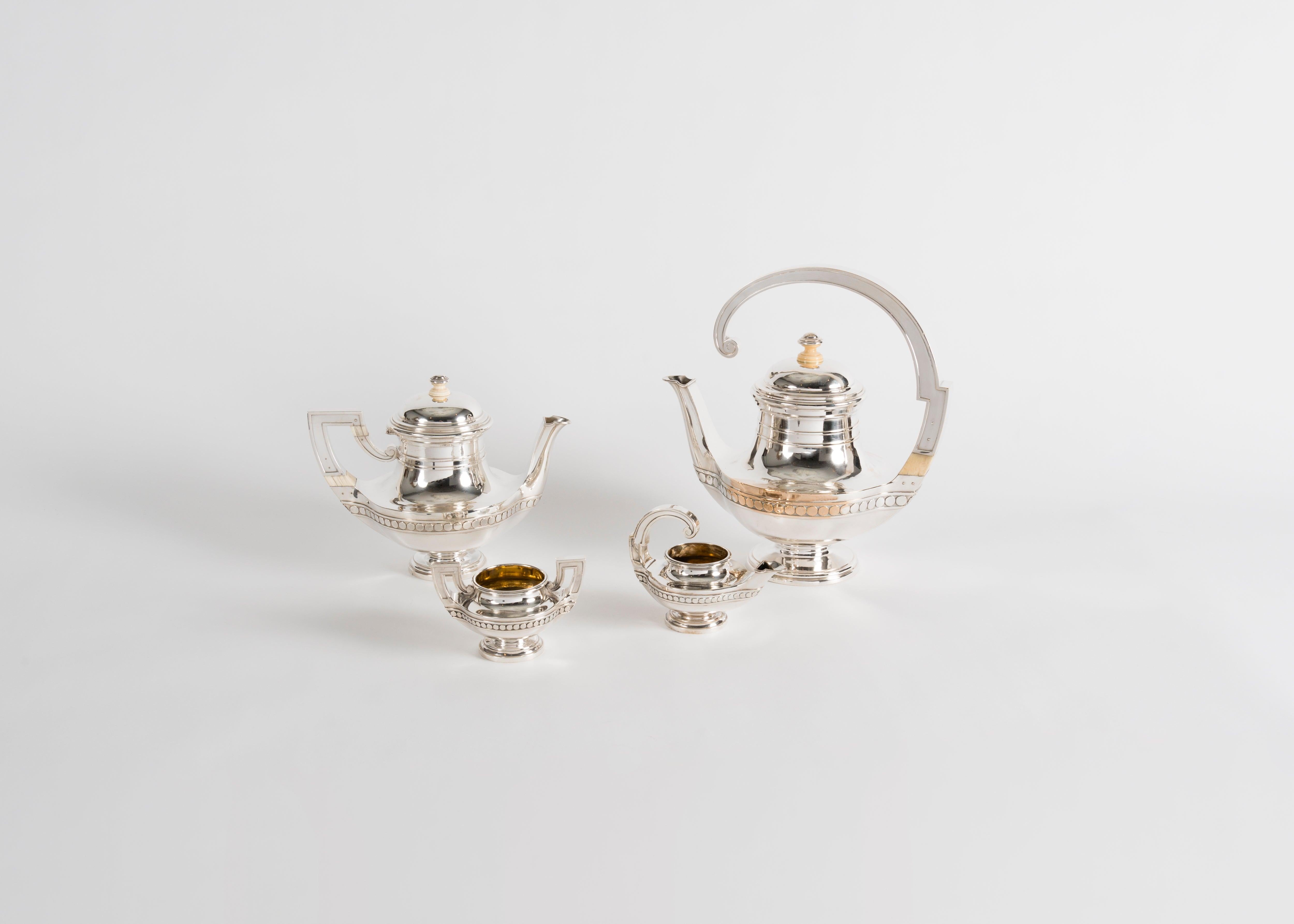French Gustave Keller, Tea Service, France, circa 1920s For Sale