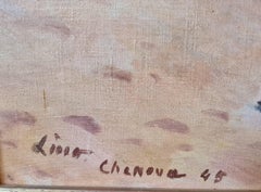 Scène de plage orientaliste, Plage de Chenoua, Algérie, huile sur toile.