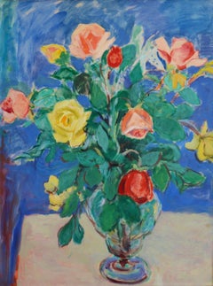 Bunch of Roses, Oil on Paper