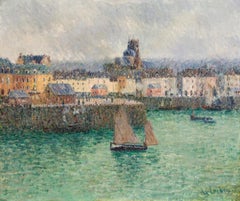 Impressionist Port Landscape "L'avant port de Dieppe", by Gustave Loiseau