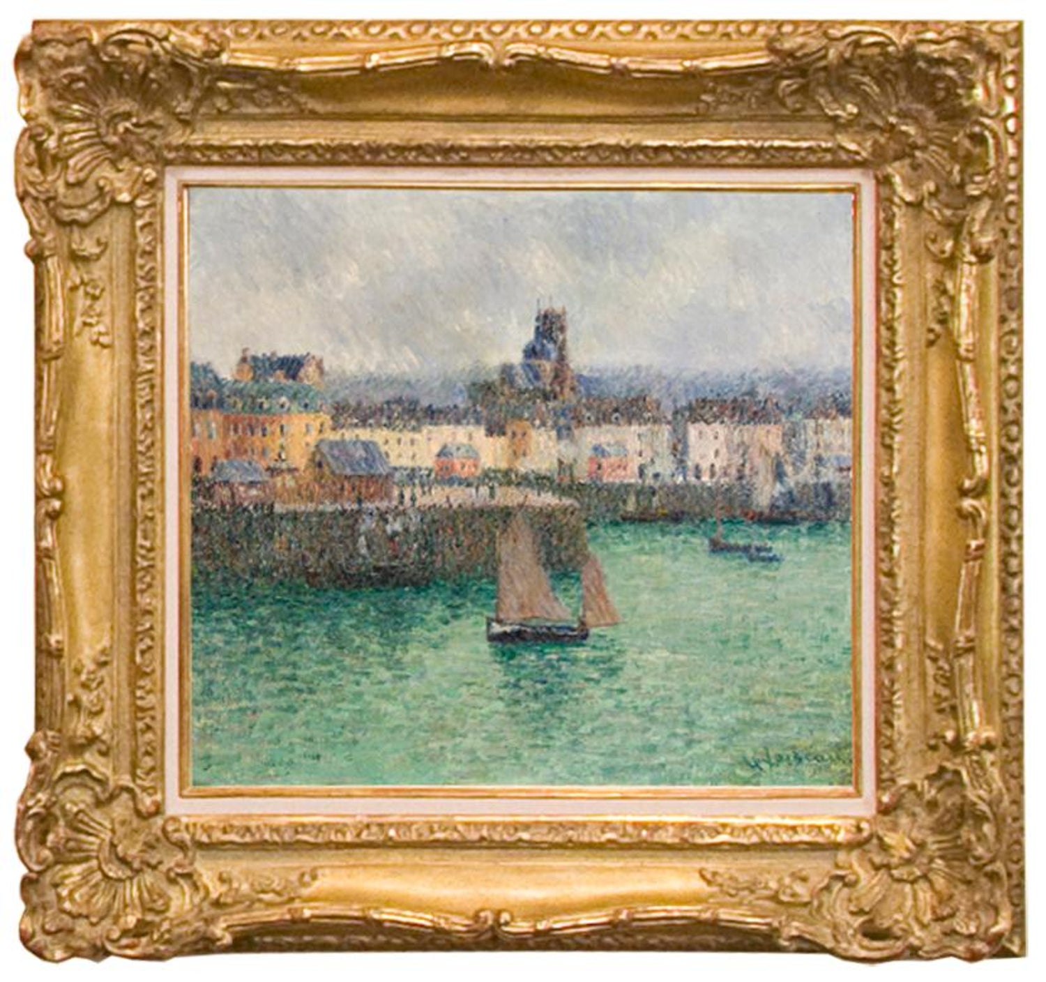 Impressionist Port Landscape Lavant Port De Dieppe By Gustave Loiseau