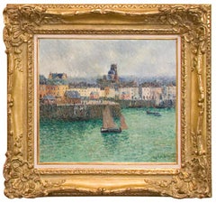 Impressionist Port Landscape "L
avant port de Dieppe", by Gustave Loiseau