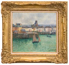 Impressionist Port Landscape "L'avant port de Dieppe", by Gustave Loiseau