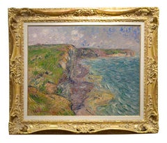 Antique Impressionist Seaside Landscape "Cliffs at Yport", by Gustave Loiseau