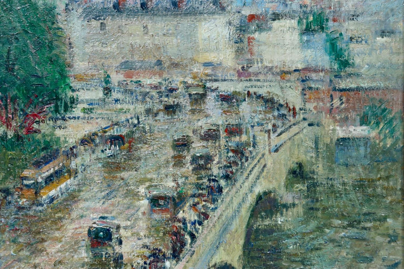 A stunning oil on canvas by Gustave Loiseau depicting figures on the Pont Corneille bridge which crossed over the river Seine in Rouen and the city beyond. Signed lower right and dated 1927 verso.

Dimensions:
Framed: 30
