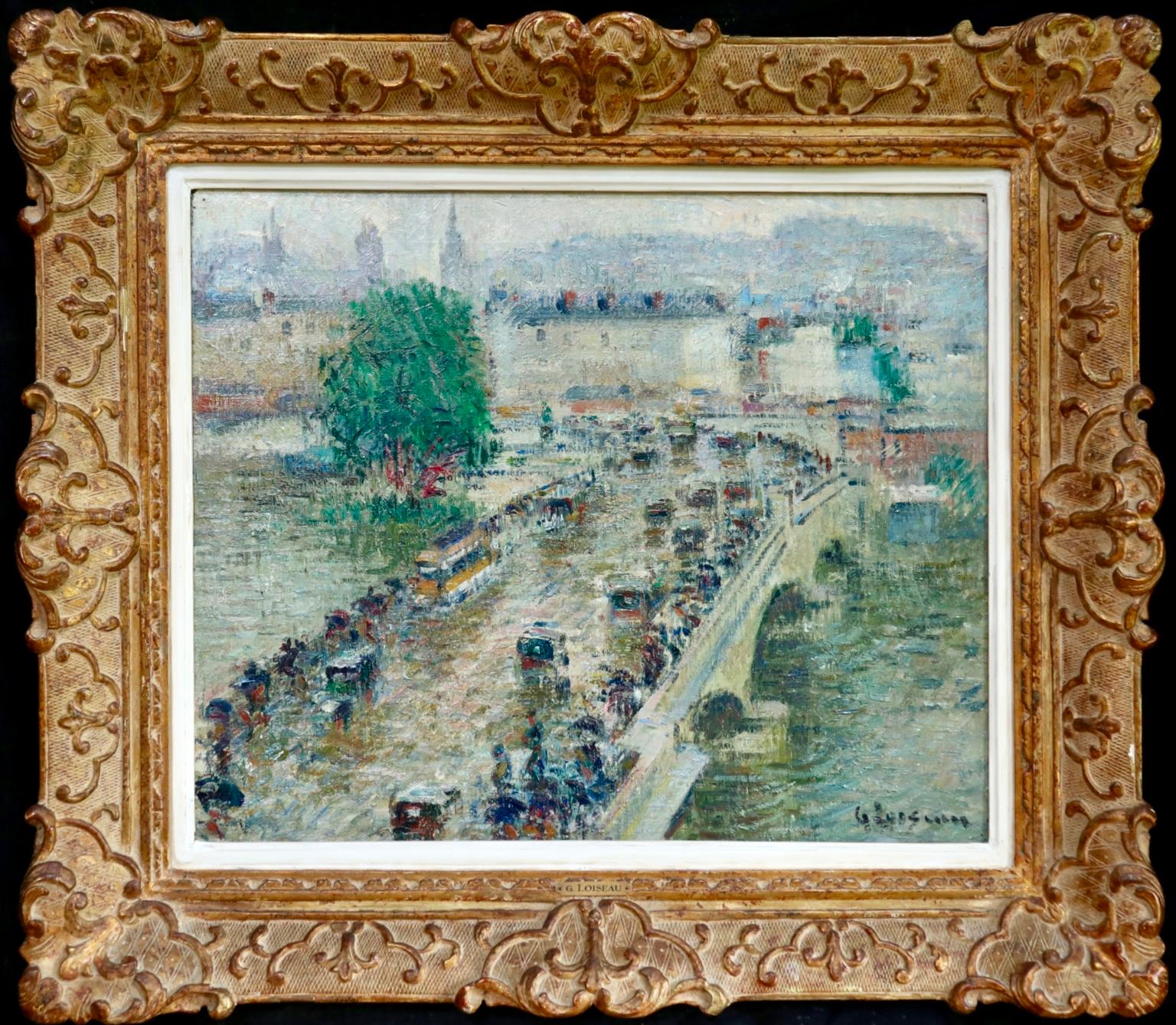 Gustave Loiseau Figurative Painting - Le Pont Corneille a Rouen - Post Impressionist Oil, City Landscape by G Loiseau
