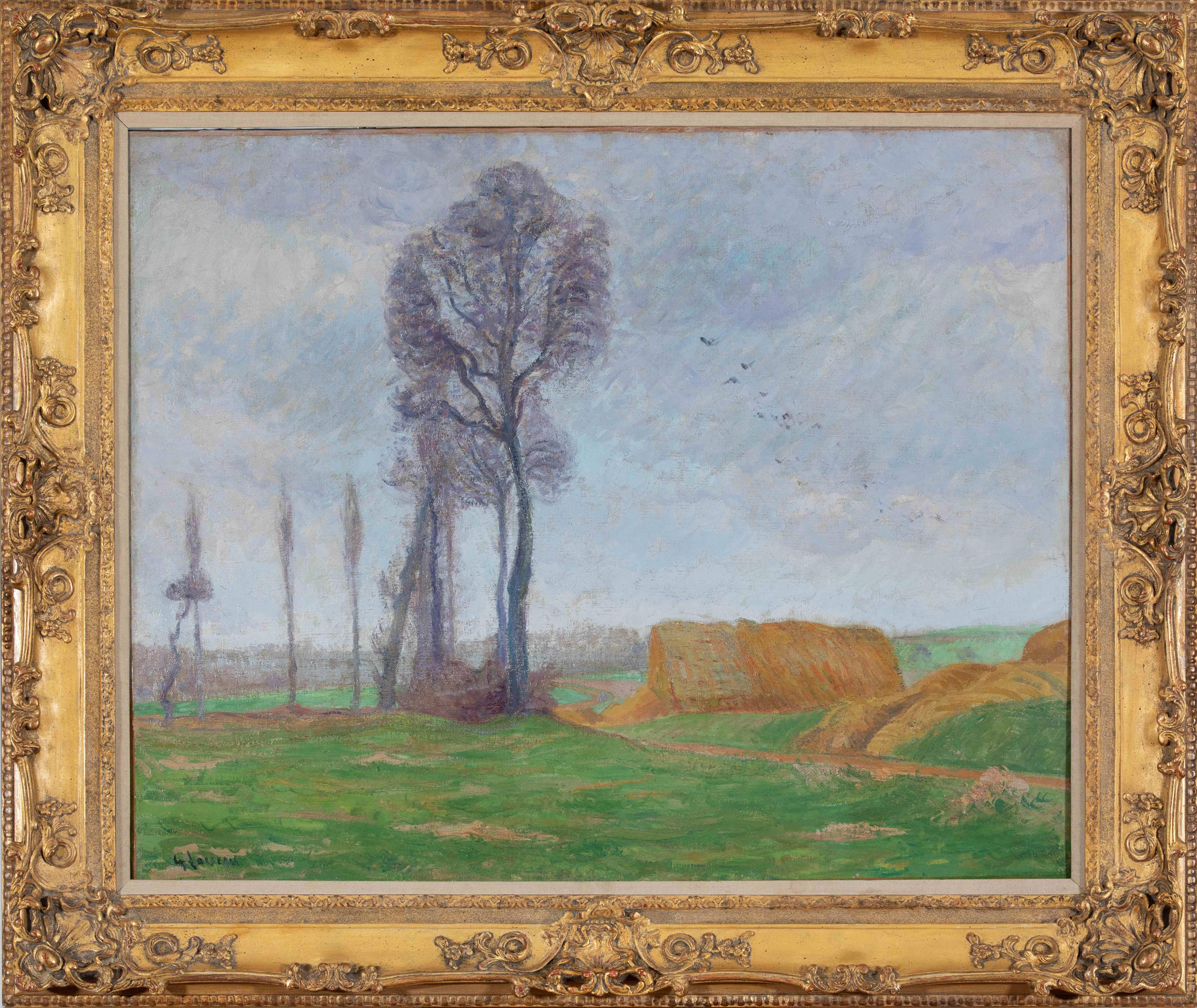 Paysage d'Automne à Nesle la Vallée par Gustave Loiseau - Peinture de paysage en vente 1