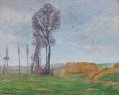 Antique Paysage d'Automne à Nesle la Vallée by Gustave Loiseau - Landscape painting