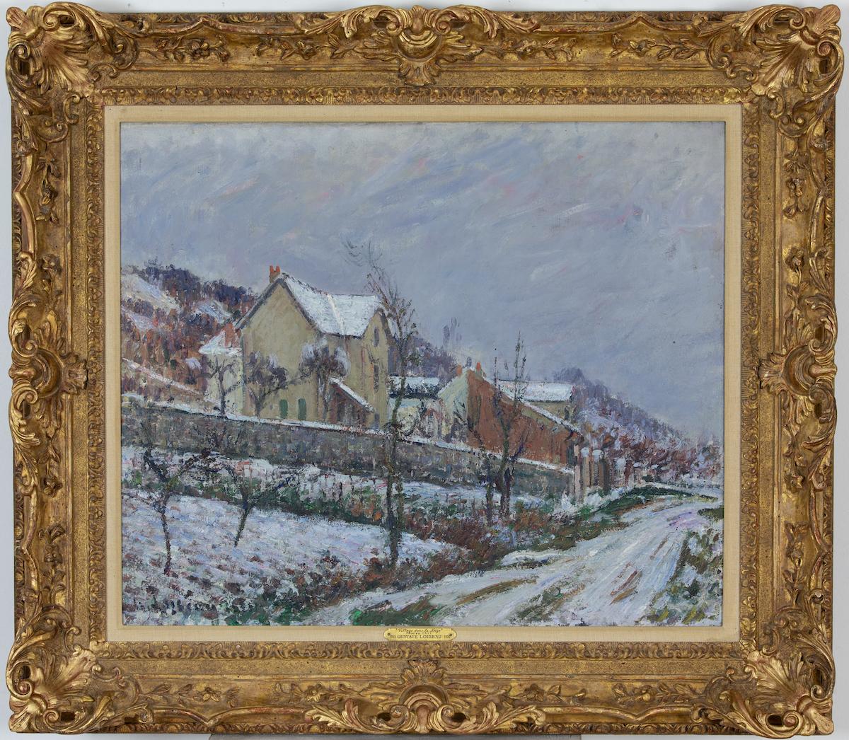 Paysage de neige by Gustave Loiseau - Landscape painting For Sale 1