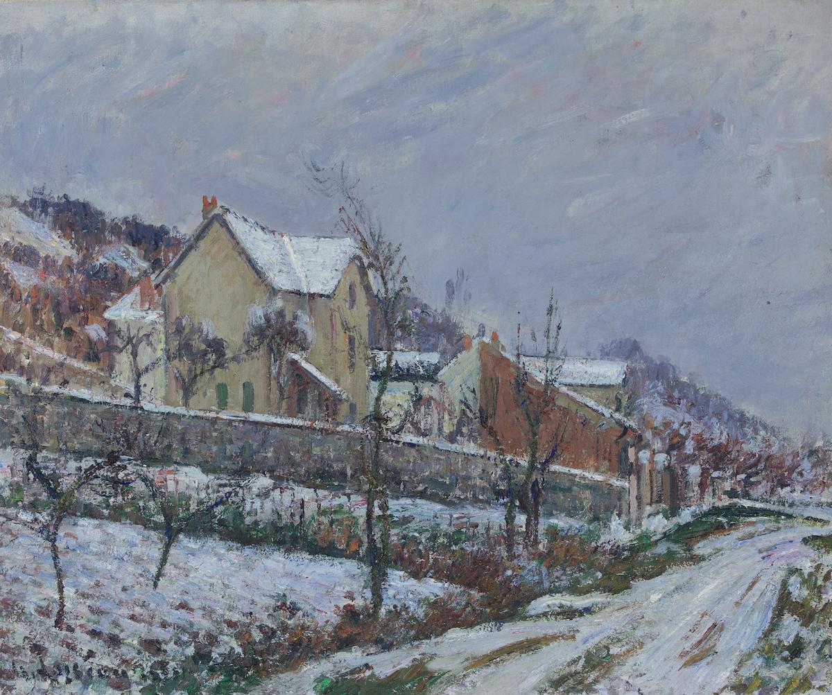 *This price excludes 5% import duty applicable if the work remains in the UK.

Paysage de neige by Gustave Loiseau (1865-1935)
Oil on canvas
54.5 x 65.5 cm (21 ¹/₂ x 25 ³/₄ inches)
Signed and dated lower left, G. Loiseau 1911

Provenance: Galerie