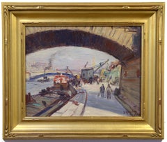 Die Ufer des Quai de la Tournelle, 1930, französischer Postimpressionist, Pariser Stadtansicht