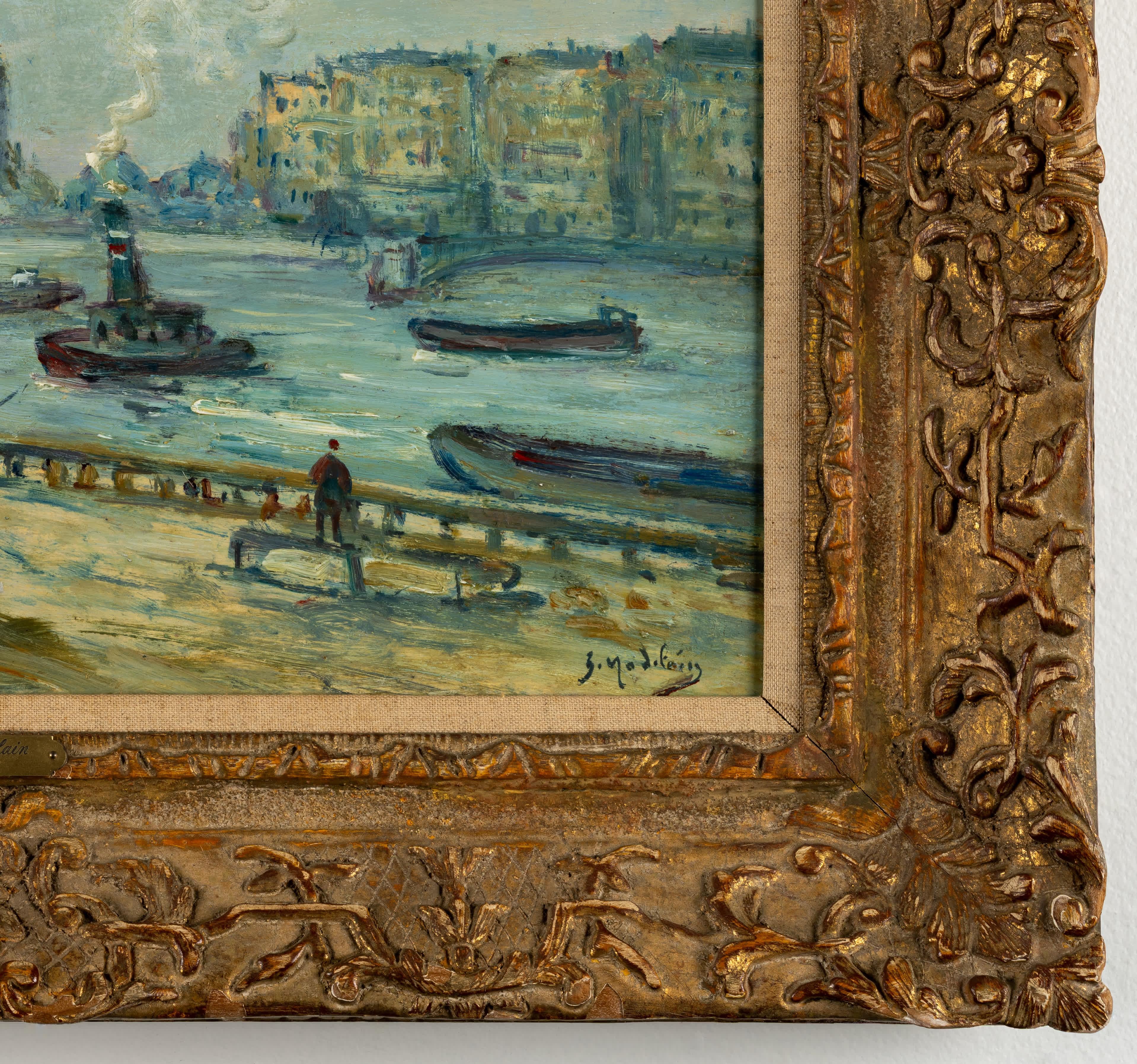 Notre Dame, París - Landscape Painting Marrón de Gustave Madelain