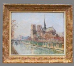 Paris Notre Dame Seine Bank by Gustave Madelain