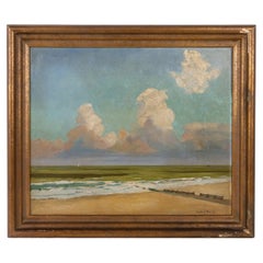 Gustave Massin Signed Belgian Coastal Landscape Oil Painting