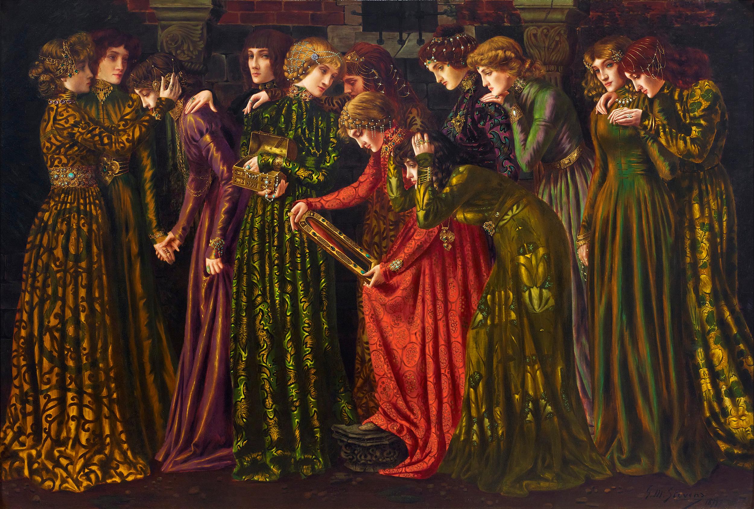 Gustave Max Stevens Portrait Painting - The Twelve Princesses