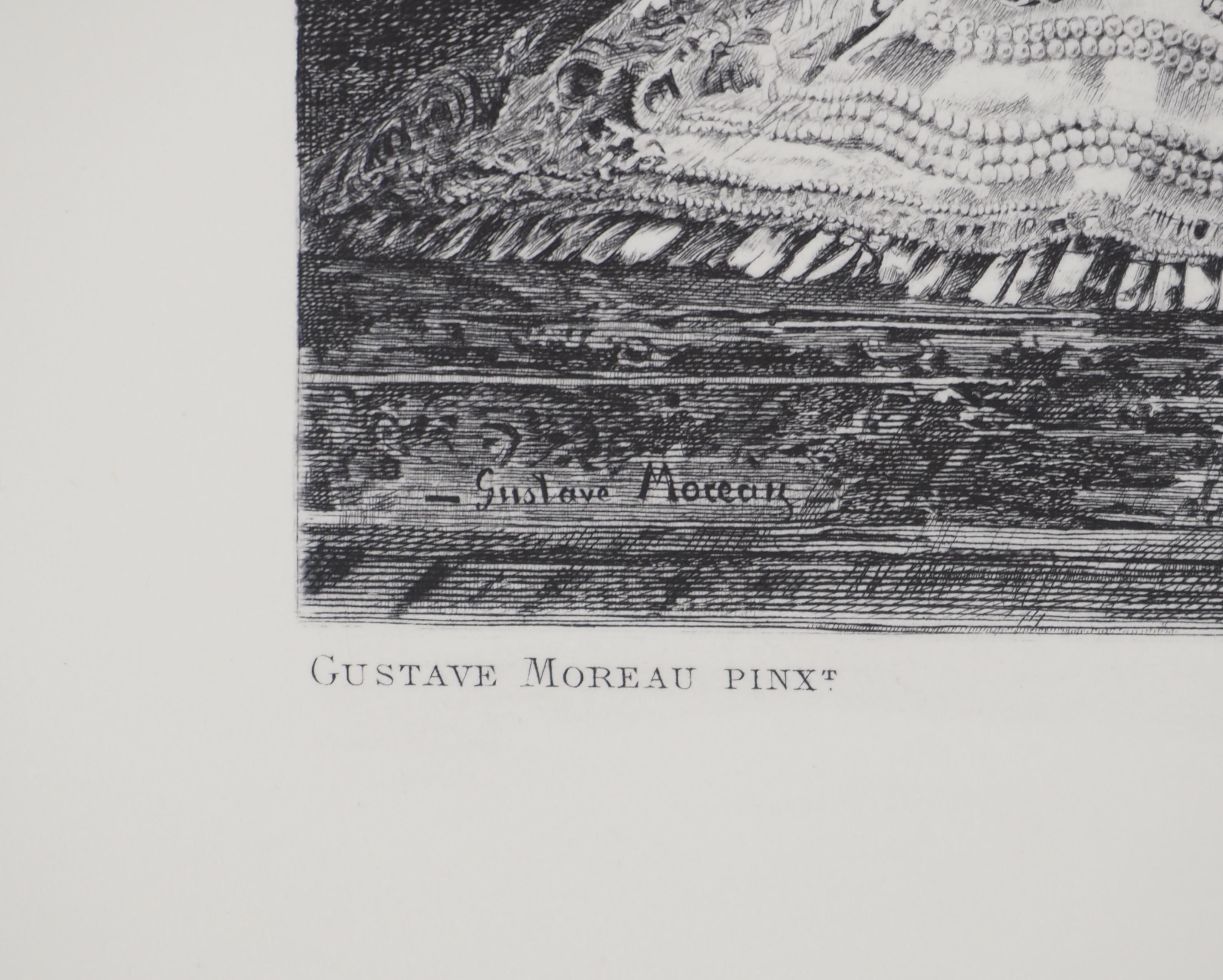 Gustave MOREAU
Salome and the Head of John the Baptist

Etching
Signed in the plate
On BFK Rives vellum 64.5 x 50 cm (c. 25.4 x 19.69 inch)

INFORMATION : Published by the Chalcographie du Louvre and authenticated by the studio's dry stamp.