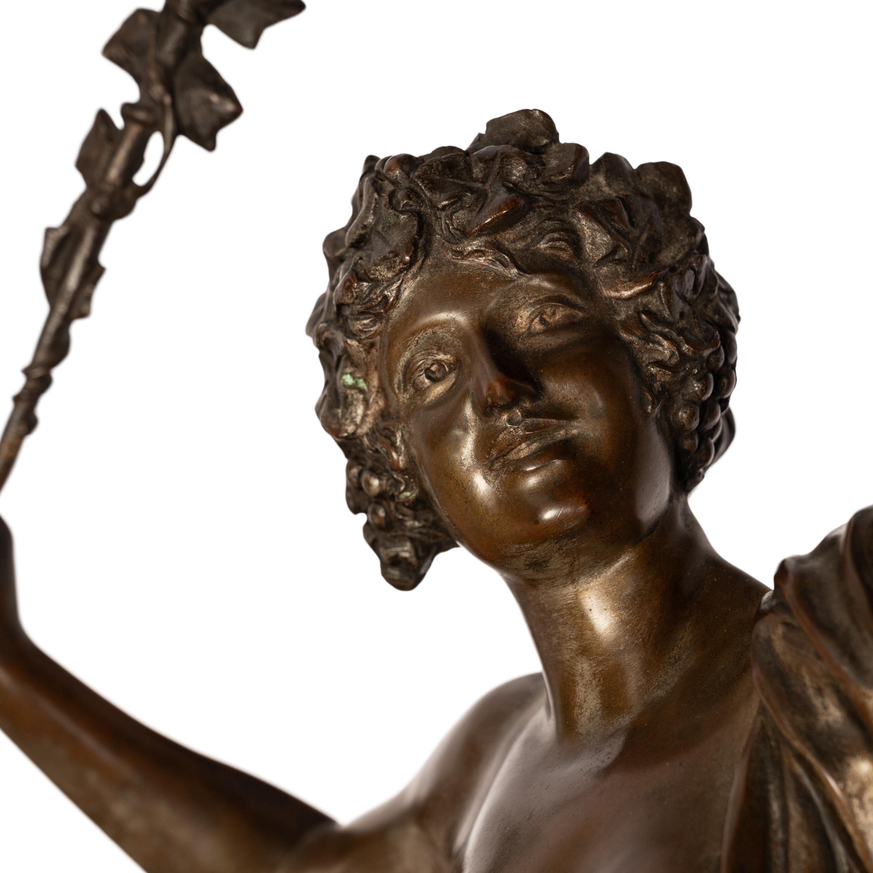 Antiguo Art Nouveau Español Bronce Escultura neoclásica Estatua Bacante 1890 en venta 6