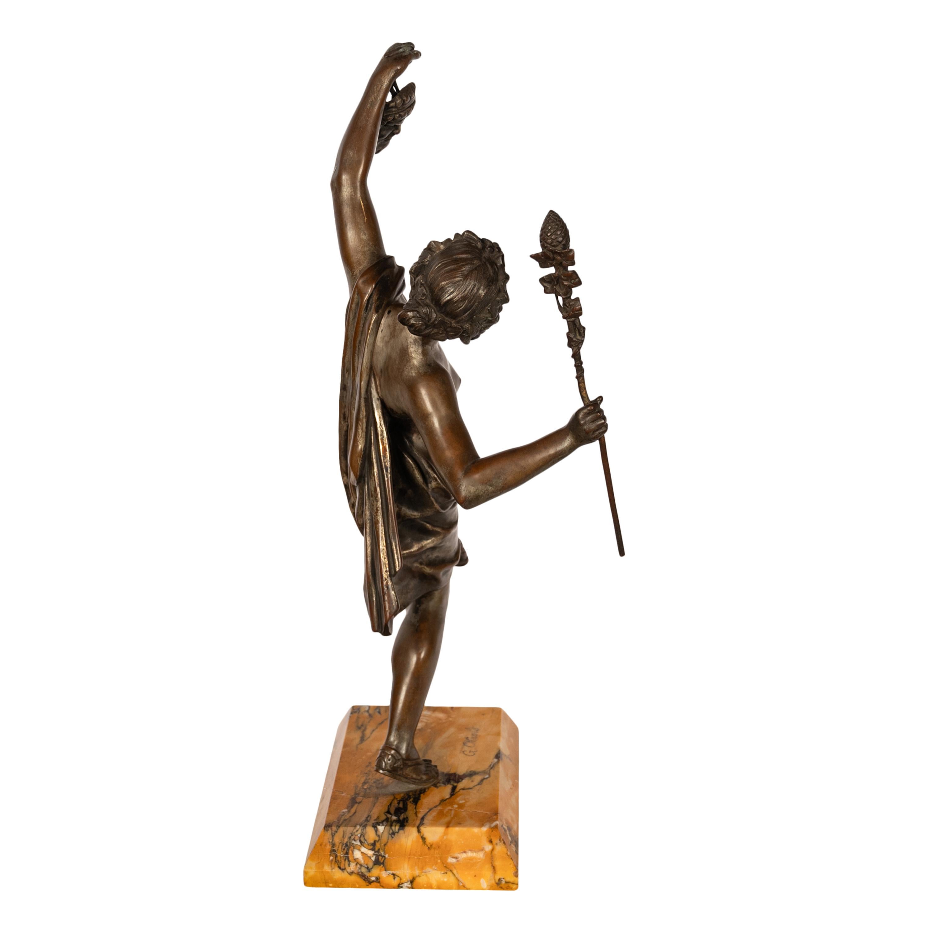 Antiguo Art Nouveau Español Bronce Escultura neoclásica Estatua Bacante 1890 en venta 1