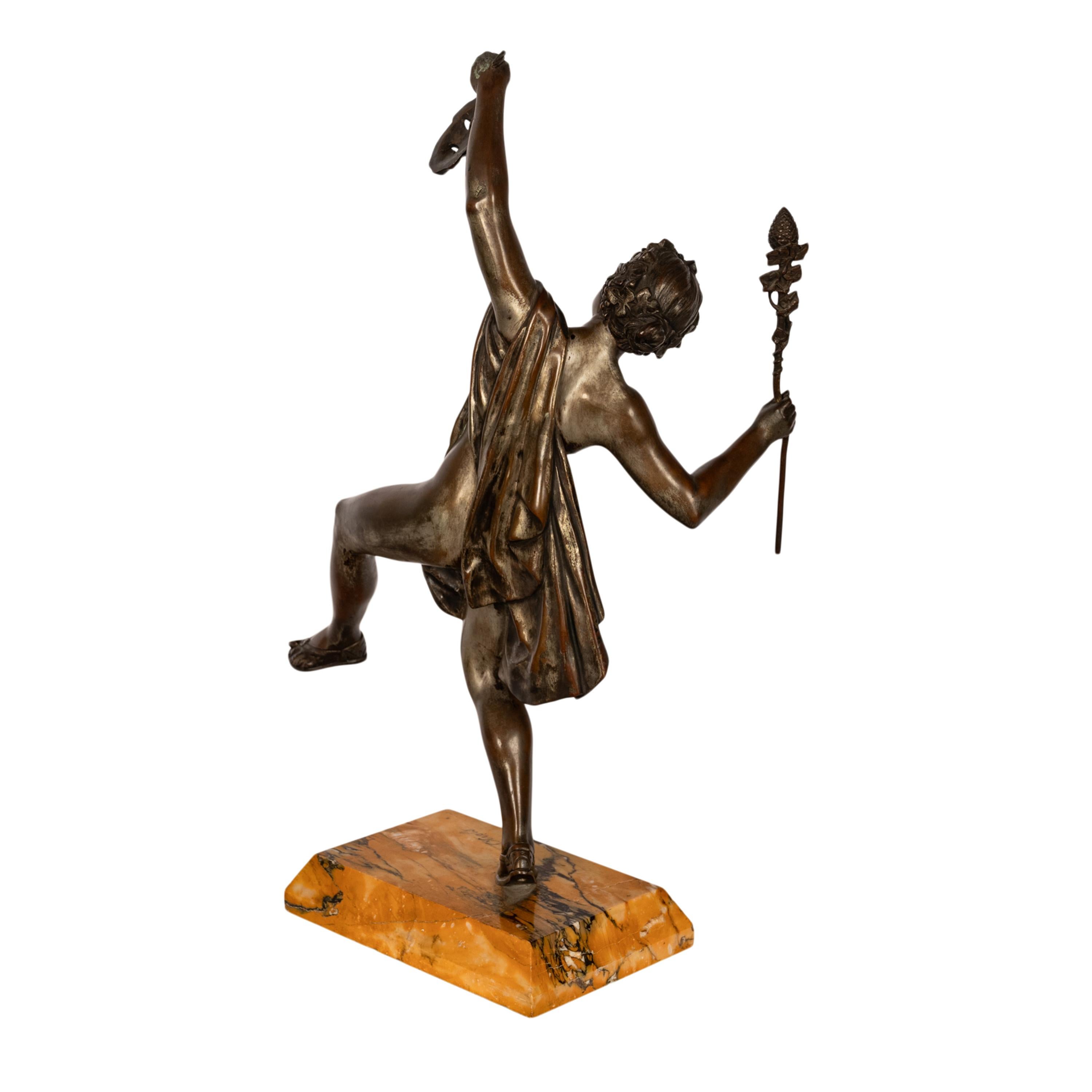 Antiguo Art Nouveau Español Bronce Escultura neoclásica Estatua Bacante 1890 en venta 2