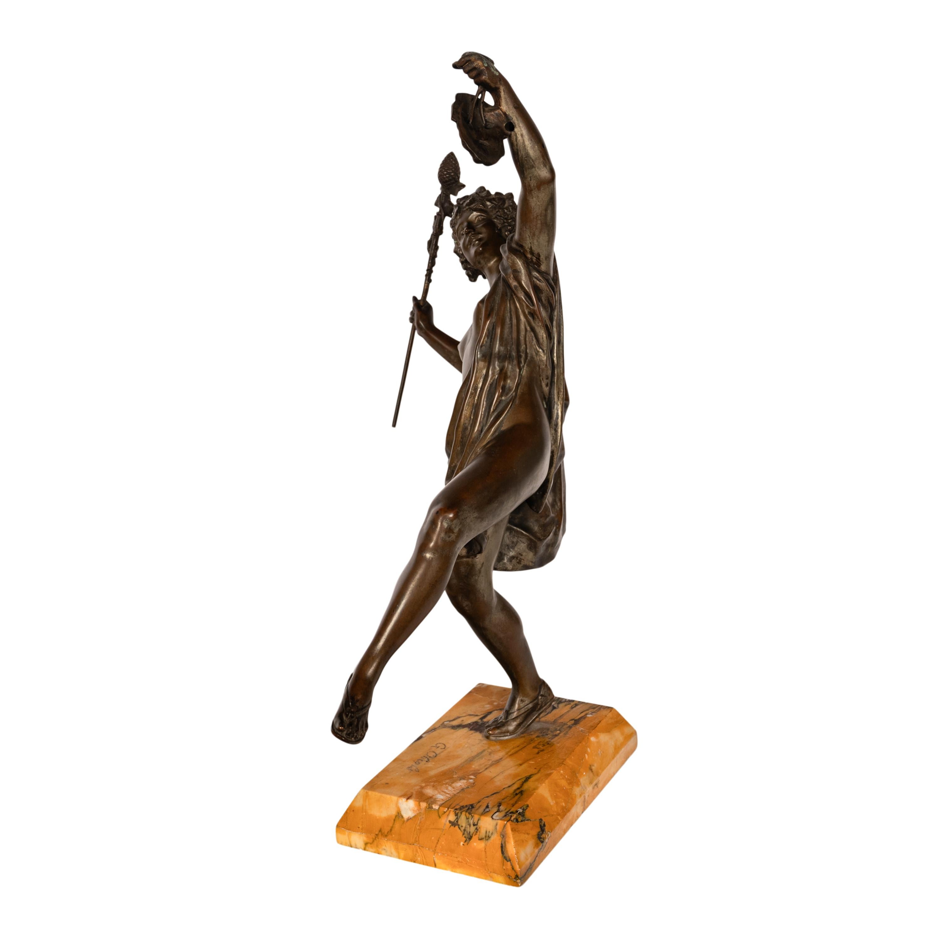 Antiguo Art Nouveau Español Bronce Escultura neoclásica Estatua Bacante 1890 en venta 4