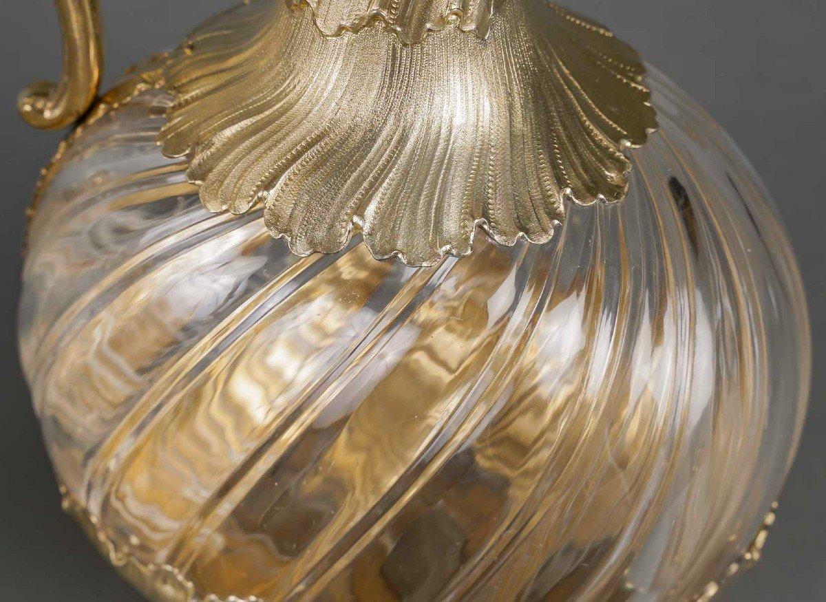 GUSTAVE ODIOT – Pair Of Crystal and Vermeil Ewers Circa 1870/1880 In Excellent Condition For Sale In SAINT-OUEN-SUR-SEINE, FR