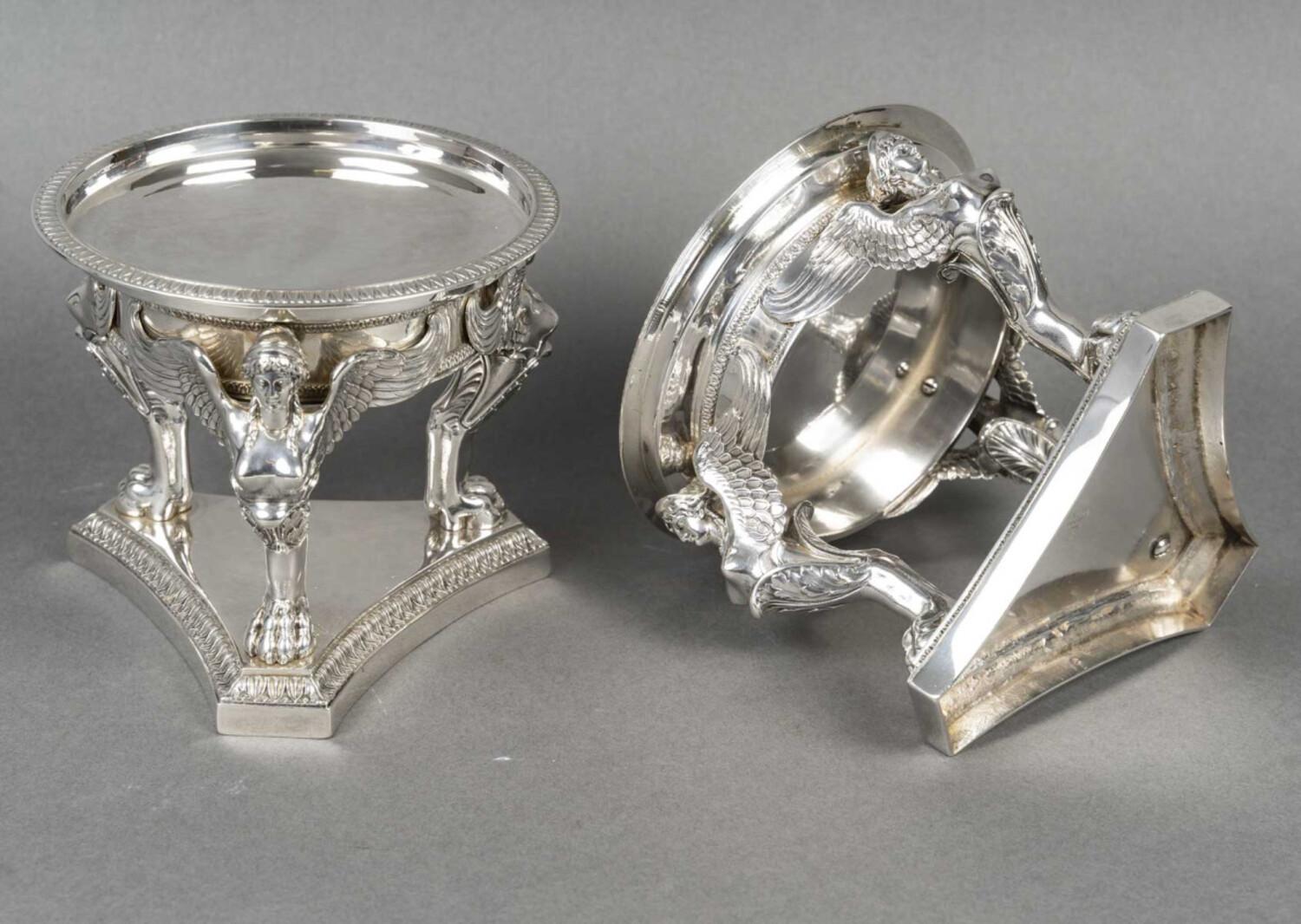 GUSTAVE ODIOT - Pair of silver and Baccarat crystal goblets 19th century 7