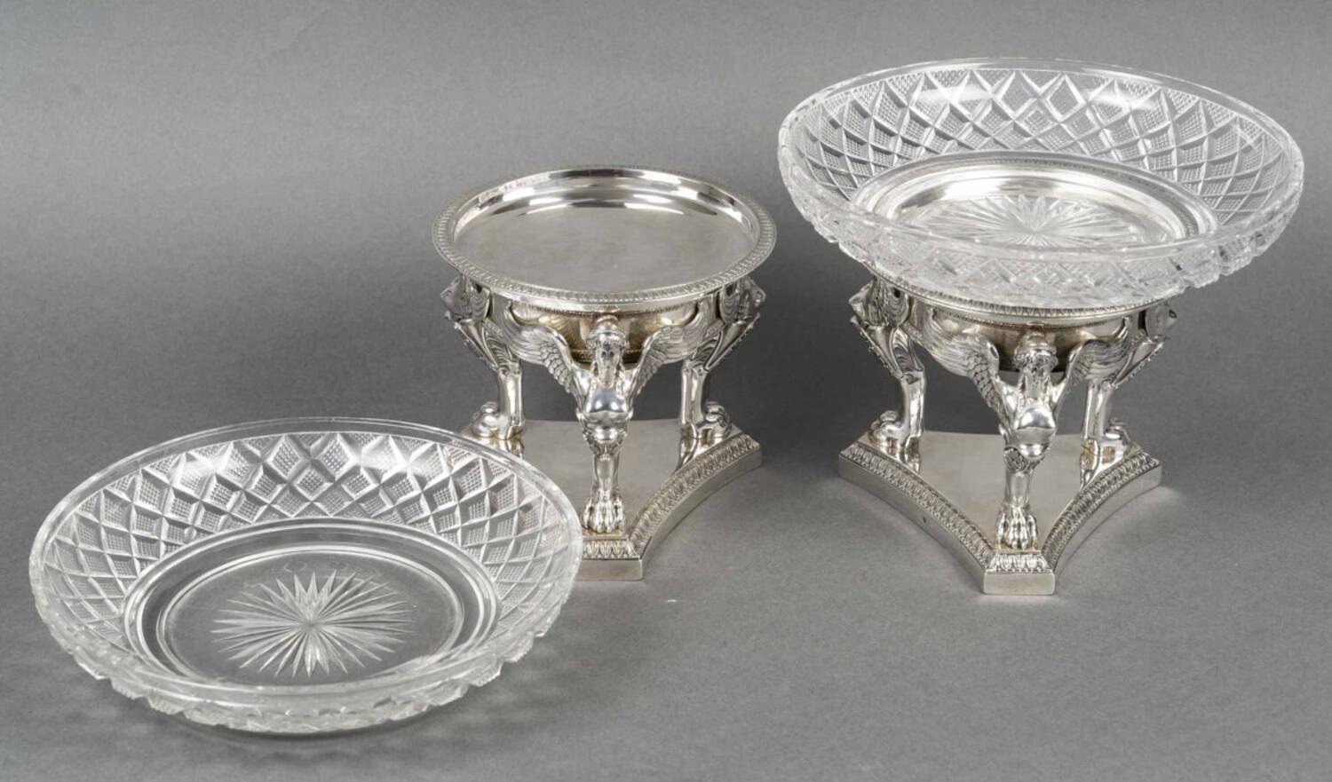 GUSTAVE ODIOT - Pair of silver and Baccarat crystal goblets 19th century 12