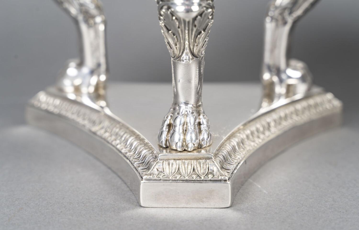 GUSTAVE ODIOT - Pair of silver and Baccarat crystal goblets 19th century In Excellent Condition In SAINT-OUEN-SUR-SEINE, FR