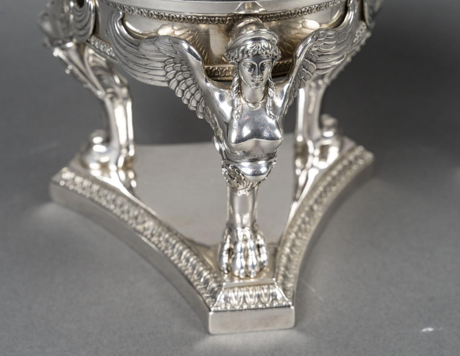 19th Century GUSTAVE ODIOT - Pair of silver and Baccarat crystal goblets 19th century