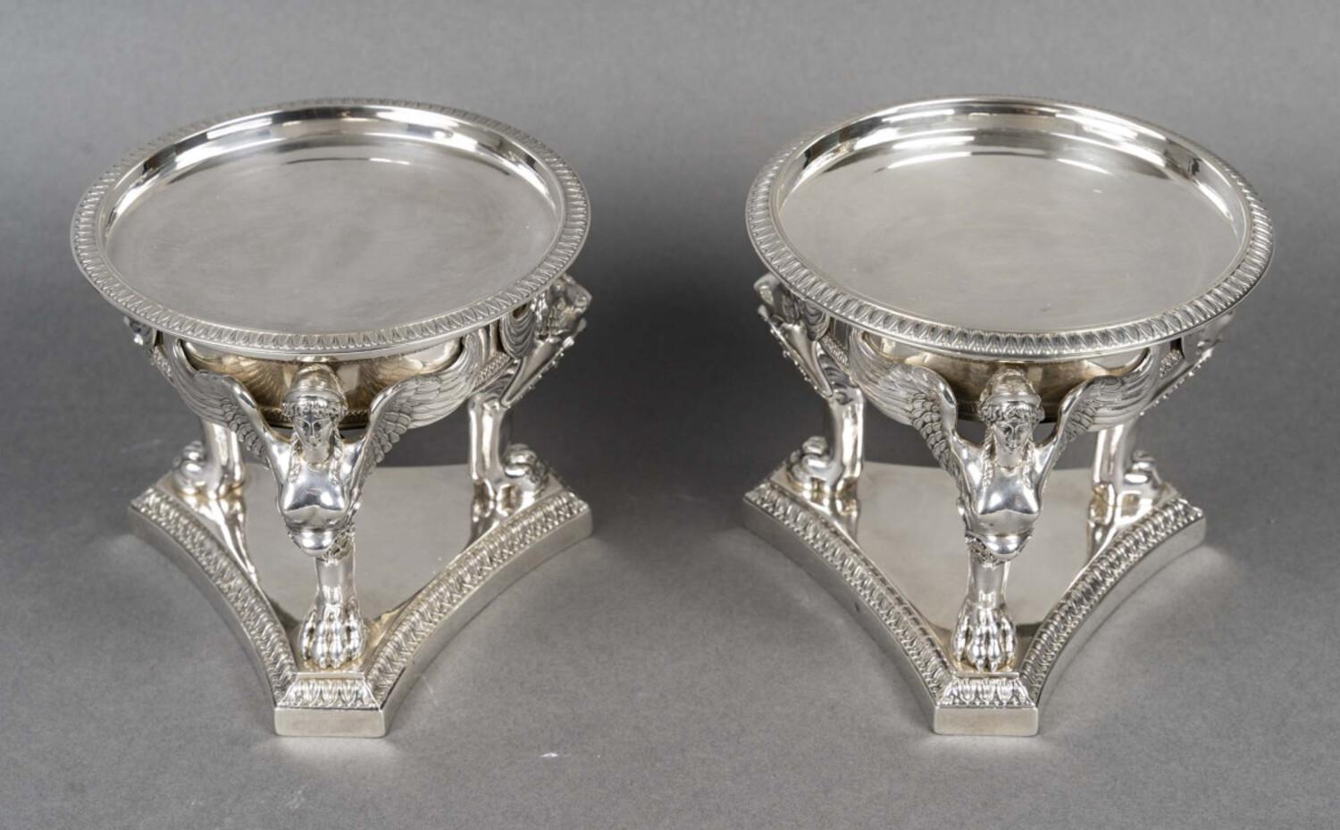 GUSTAVE ODIOT - Pair of silver and Baccarat crystal goblets 19th century 1