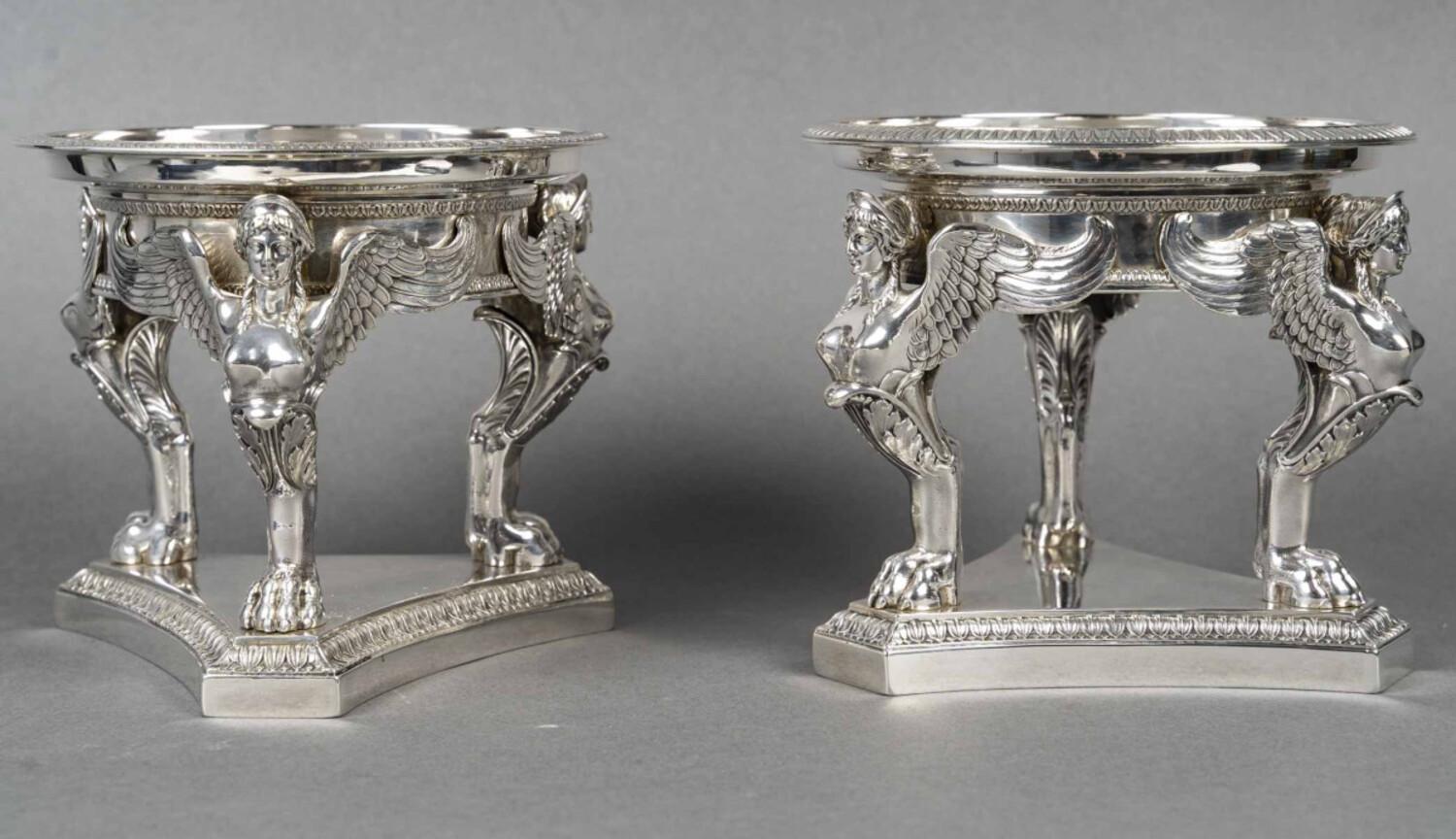 GUSTAVE ODIOT - Pair of silver and Baccarat crystal goblets 19th century 3